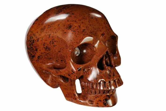 Realistic, Polished Mahogany Obsidian Skull #151187